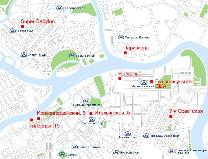 Карта петроградской стороны